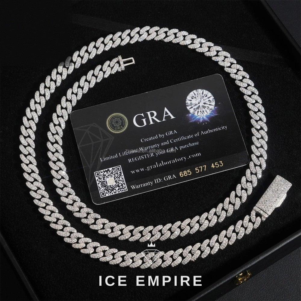 Iced Out Gold Plated Moissanite Cuban Chain