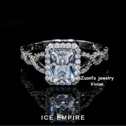 Iced Out 925 Silver Moissanite Ring