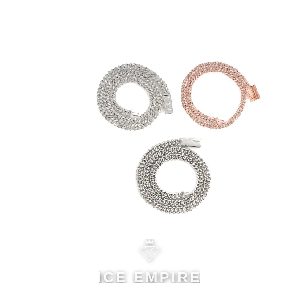 Iced Out Rose Gold Plated Moissanite Cuban Chain