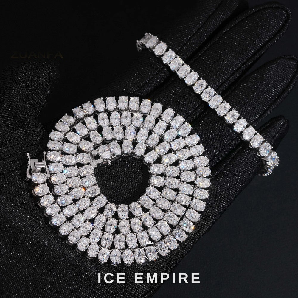 Iced Out 925 Silver Moissanite Tennis Chain