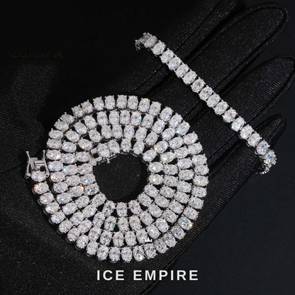 Iced Out 925 Silver Moissanite Tennis Chain