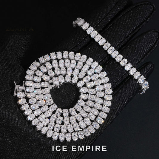 Iced Out 925 Silver Moissanite Tennis Chain