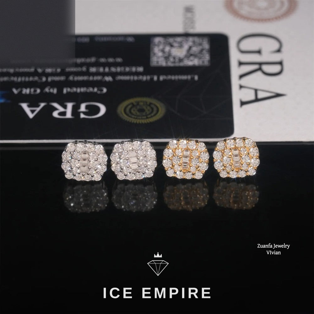 Iced Out 925 Silver Moissanite Earrings