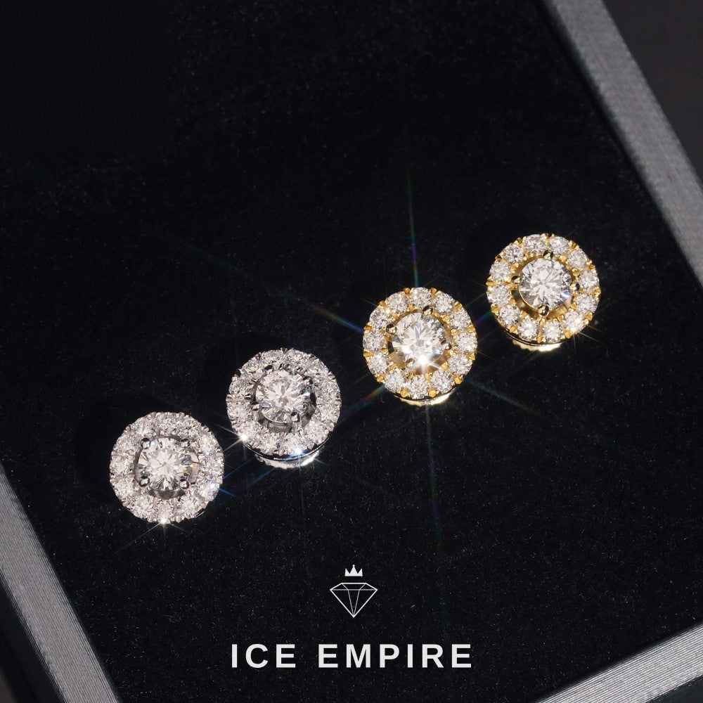 Iced Out Rose Gold Plated Lab Grown Diamond Earrings