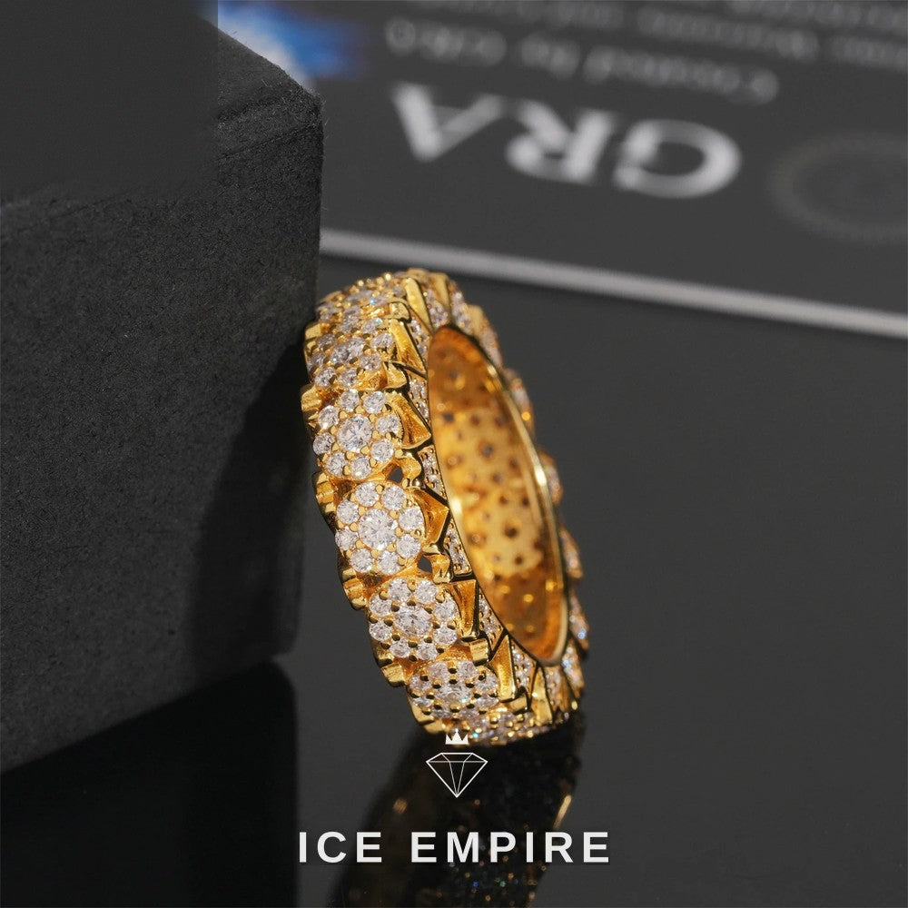 Iced Out Gold Plated Moissanite Ring