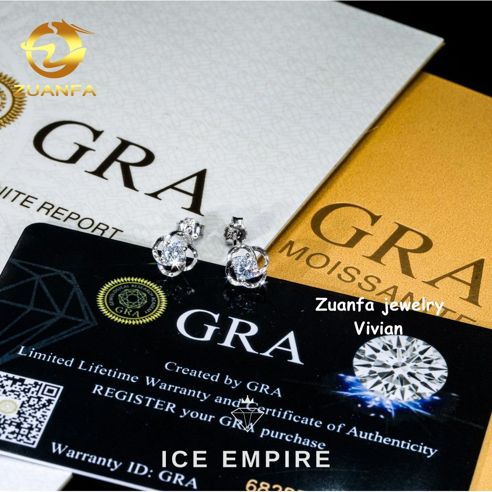 Iced Out Rose Gold Plated Moissanite Earrings