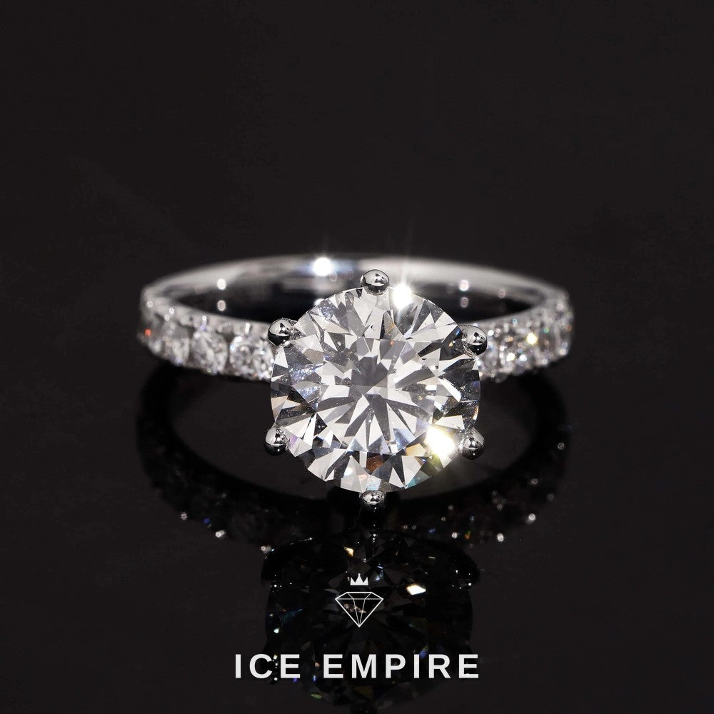 Iced Out 18K Gold Lab Grown Diamond Wedding Band
