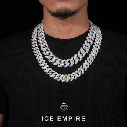 Iced Out Rose Gold Plated Moissanite Cuban Chain