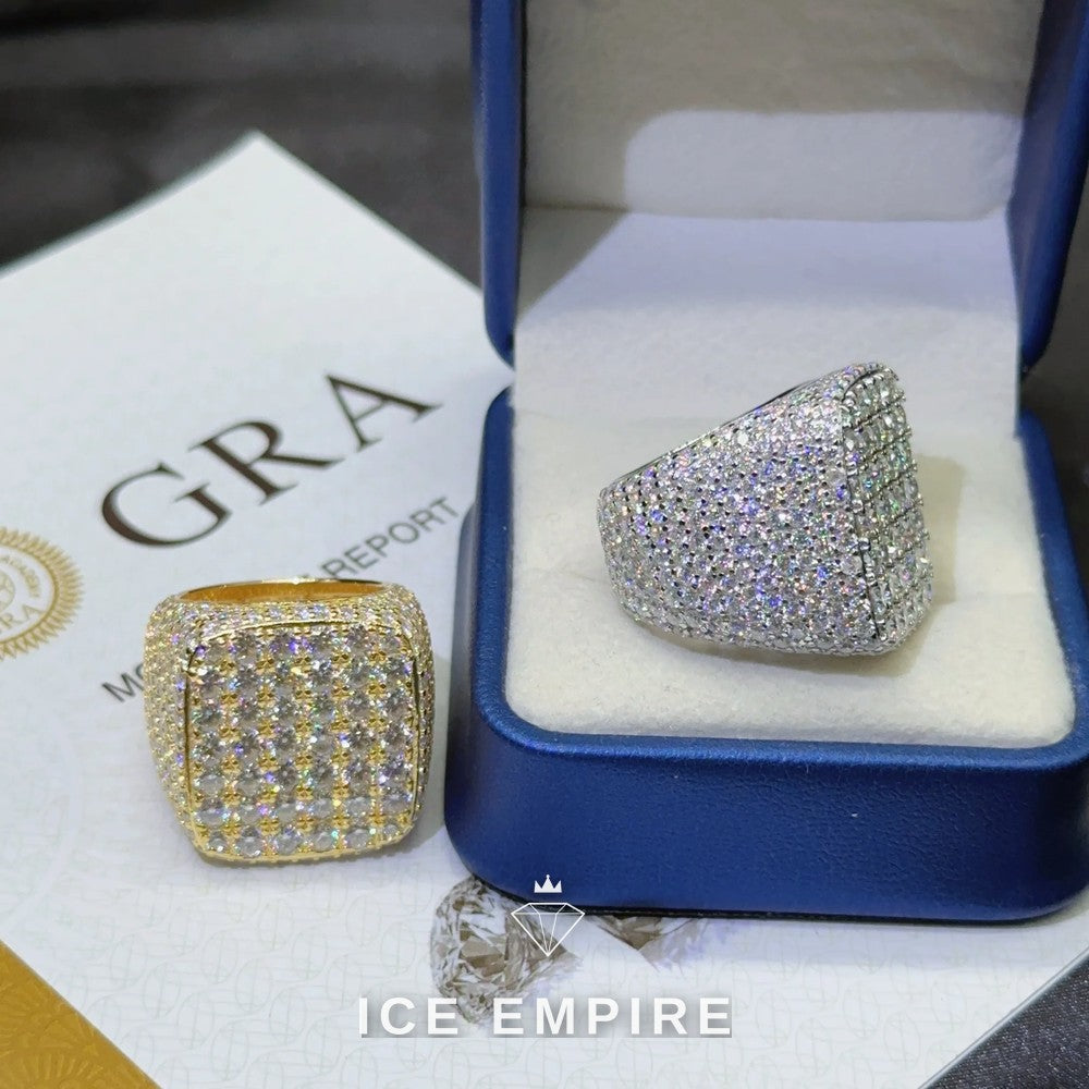 Iced Out Heart 925 Silver Moissanite Ring