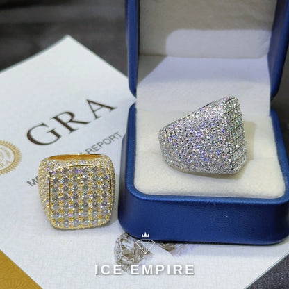 Iced Out Heart 925 Silver Moissanite Ring