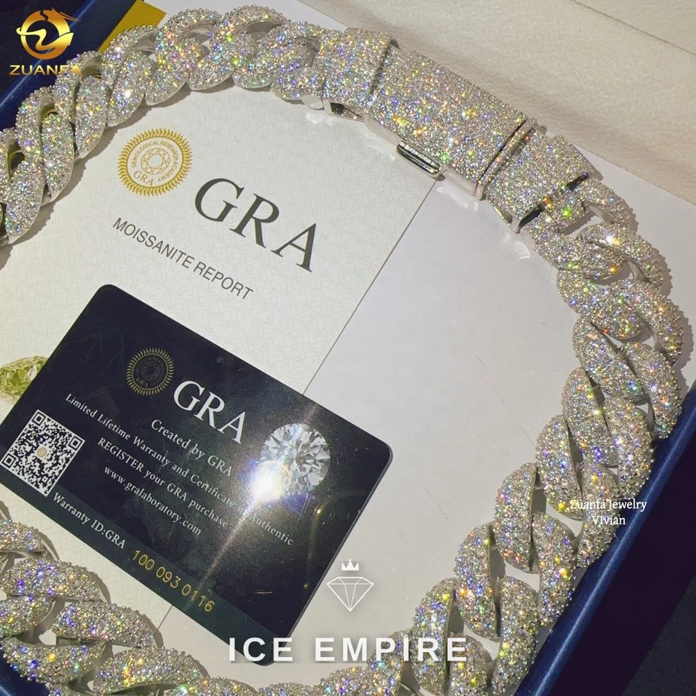 Iced Out Rose Gold Plated Moissanite Cuban Chain