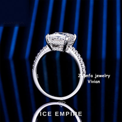 Iced Out 925 Silver Moissanite Ring