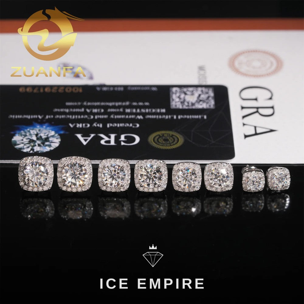 Iced Out Rose Gold Plated Moissanite Earrings