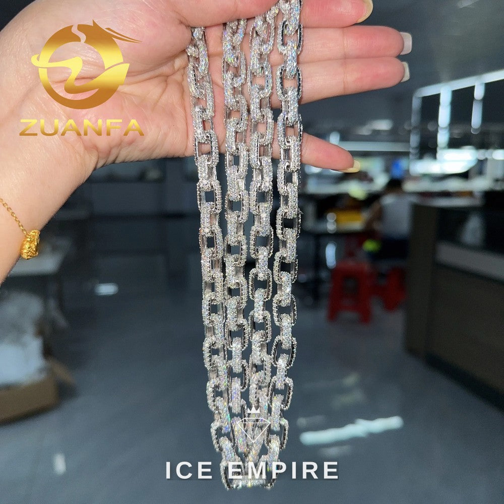 Iced Out Rose Gold Plated Moissanite Cuban Chain