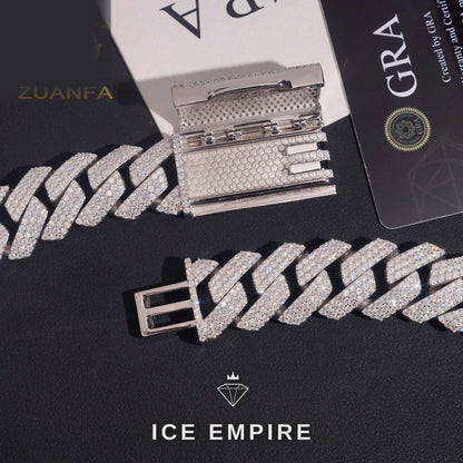 Iced Out Rose Gold Plated Moissanite Cuban Chain