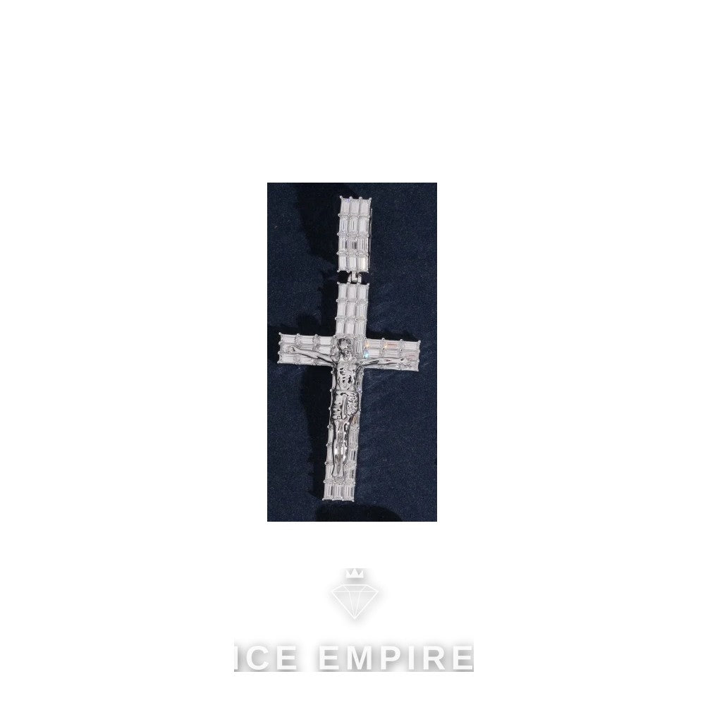Iced Out Cross Gold Plated Moissanite Pendant