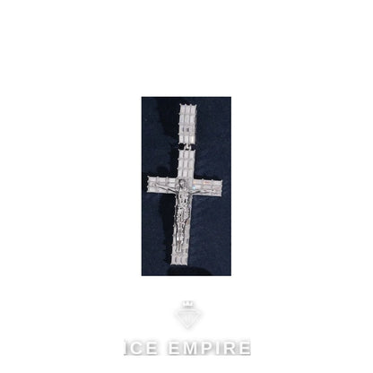Iced Out Cross Gold Plated Moissanite Pendant