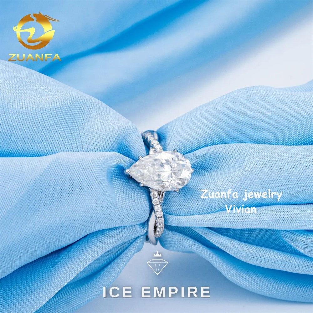 Iced Out Rose Gold Plated Moissanite Ring