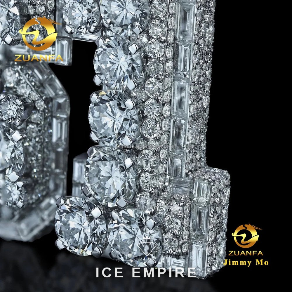 Iced Out Rose Gold Moissanite Pendant