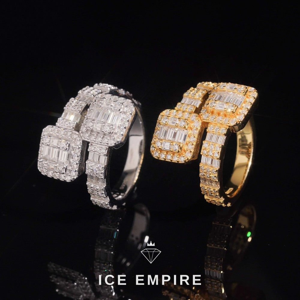 Iced Out 925 Silver Moissanite Ring