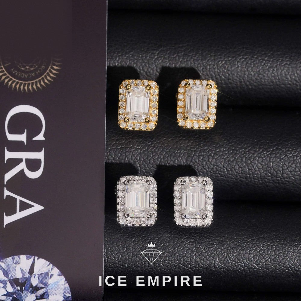 Iced Out 925 Silver Moissanite Earrings
