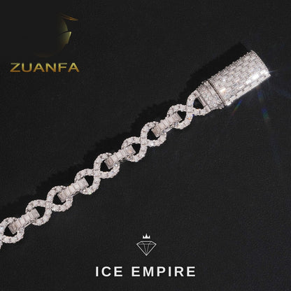Iced Out 925 Silver Moissanite Cuban Chain