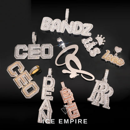 Iced Out Baguette Rose Gold Plated Moissanite Pendant