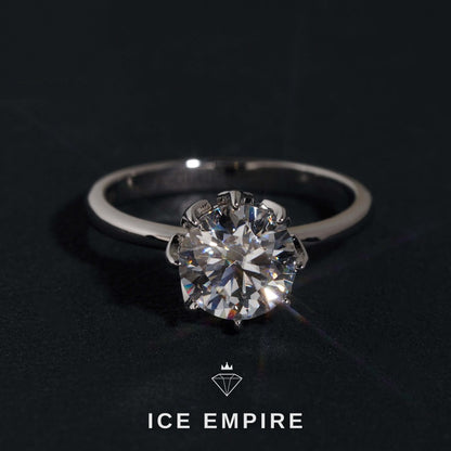 Iced Out 925 Silver Moissanite Engagement Ring