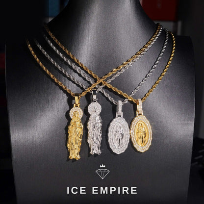 Iced Out Rose Gold Plated Moissanite Pendant