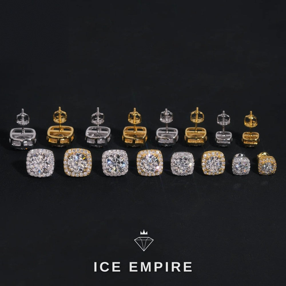 Iced Out Rose Gold Plated Moissanite Earrings