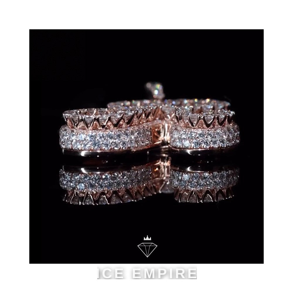 Iced Out Rose Gold Plated Moissanite Pendant