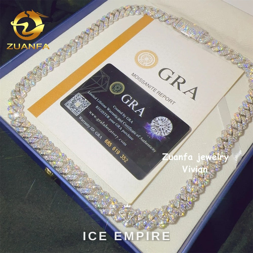 Iced Out Rose Gold Plated Moissanite Cuban Chain