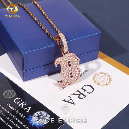 Iced Out Baguette 925 Silver Pendant