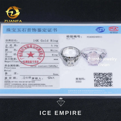 Iced Out 14K Gold Moissanite Wedding Band