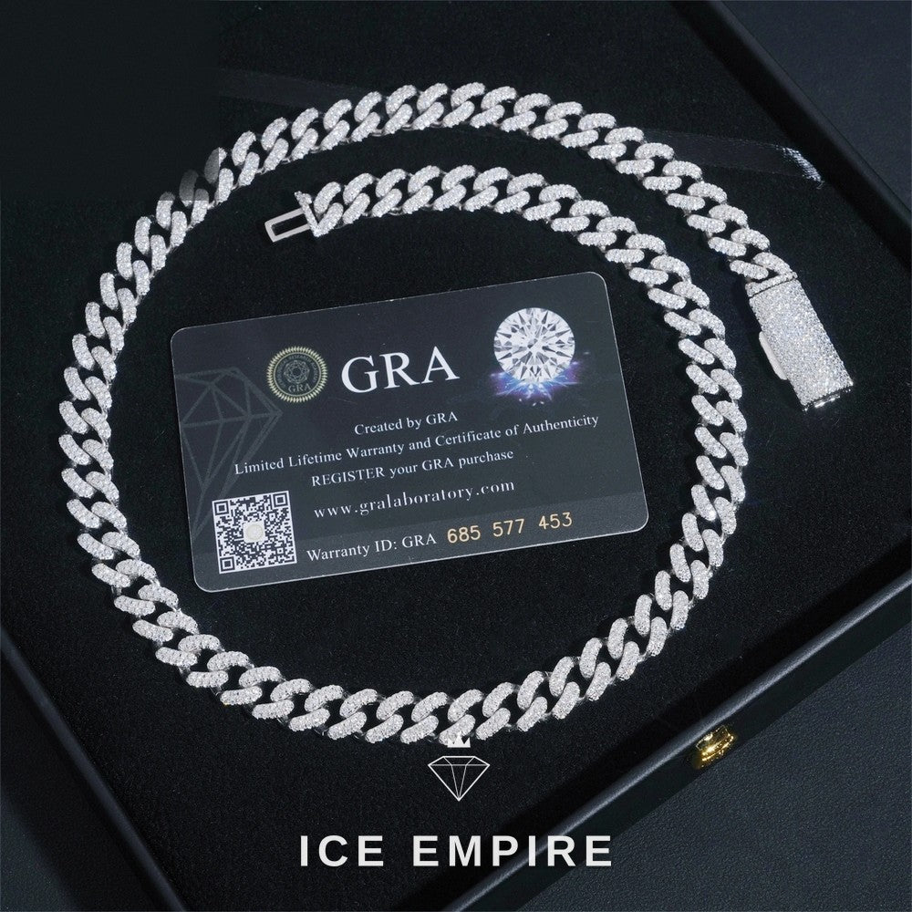 Iced Out Rose Gold Plated Moissanite Cuban Chain