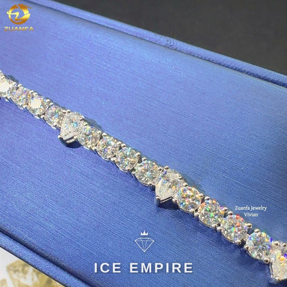 Iced Out 925 Silver Moissanite Tennis Chain