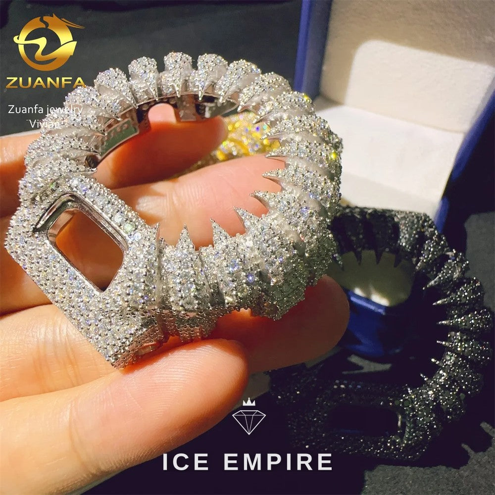 Iced Out 925 Silver Moissanite Watch