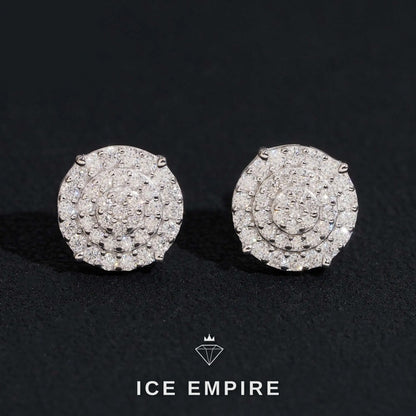 Iced Out 14K Gold Moissanite Stud Earrings