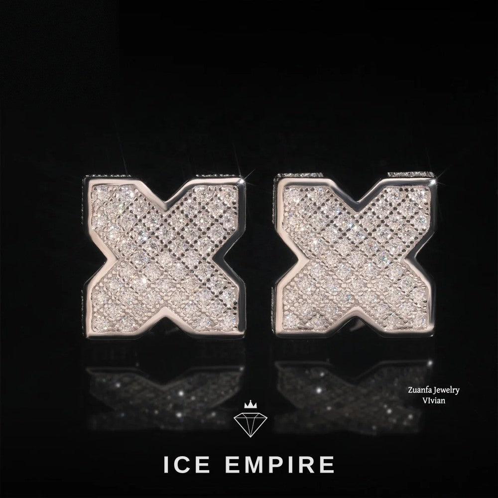 Iced Out 925 Silver Moissanite Earrings