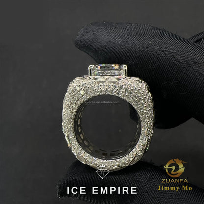 Iced Out 925 Silver Moissanite Ring