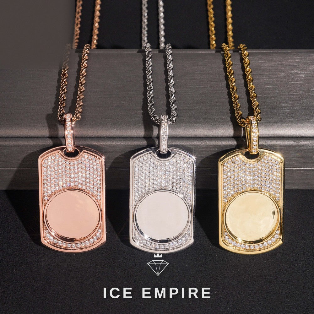 Iced Out Rose Gold Plated Moissanite Pendant