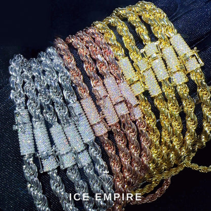 Iced Out Rose Gold Plated Moissanite Cuban Chain