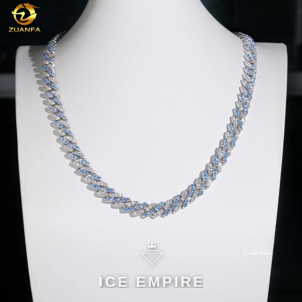 Iced Out 14K Gold Moissanite Cuban Chain