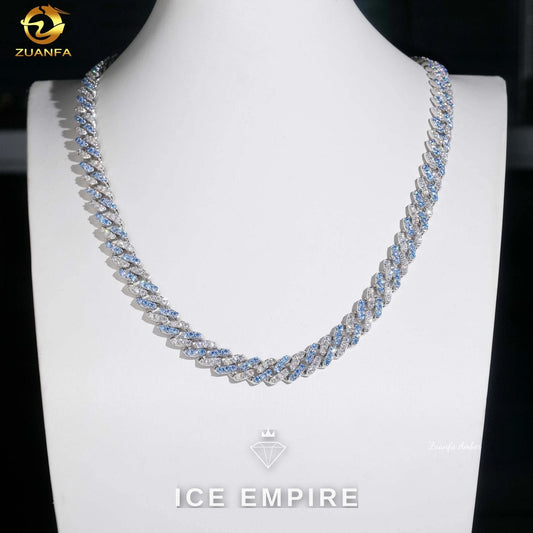 Iced Out 14K Gold Moissanite Cuban Chain