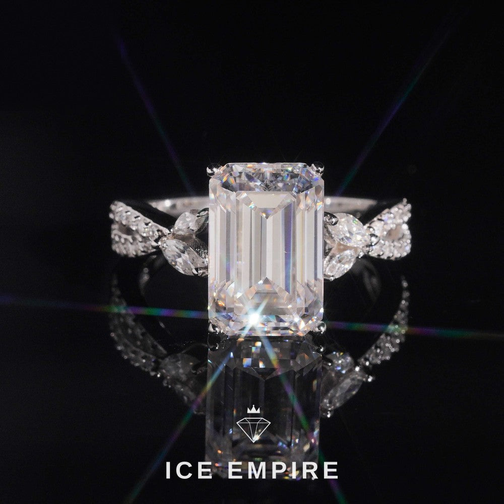 Iced Out 18K Gold Moissanite Wedding Band