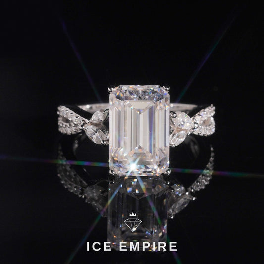 Iced Out 18K Gold Moissanite Wedding Band