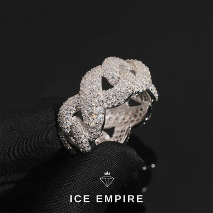 Iced Out Rose Gold Moissanite Cuban Chain