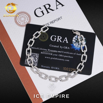 Iced Out 925 Silver Moissanite Cuban Chain