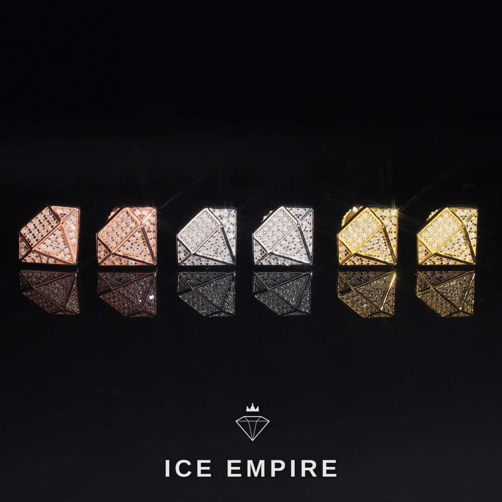 Iced Out 14K Gold Moissanite Earrings