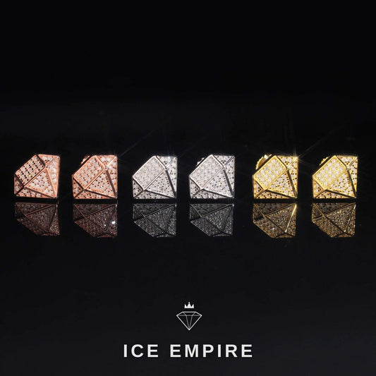 Iced Out 14K Gold Moissanite Earrings